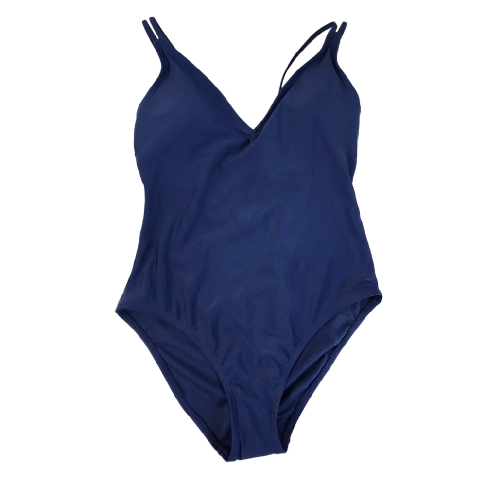 NWOT Hurley One Piece Swimsuit Blue Women's Large 4 Way Stretch 50+UPF